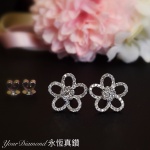 YELD001106 , 18K白色黃金鑽石耳環 Diamond Earring