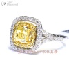 YRCD002012 , GIA證書1.04ct Cushion cut 黃鑽, 18K鑽石戒指  Diamond Ring